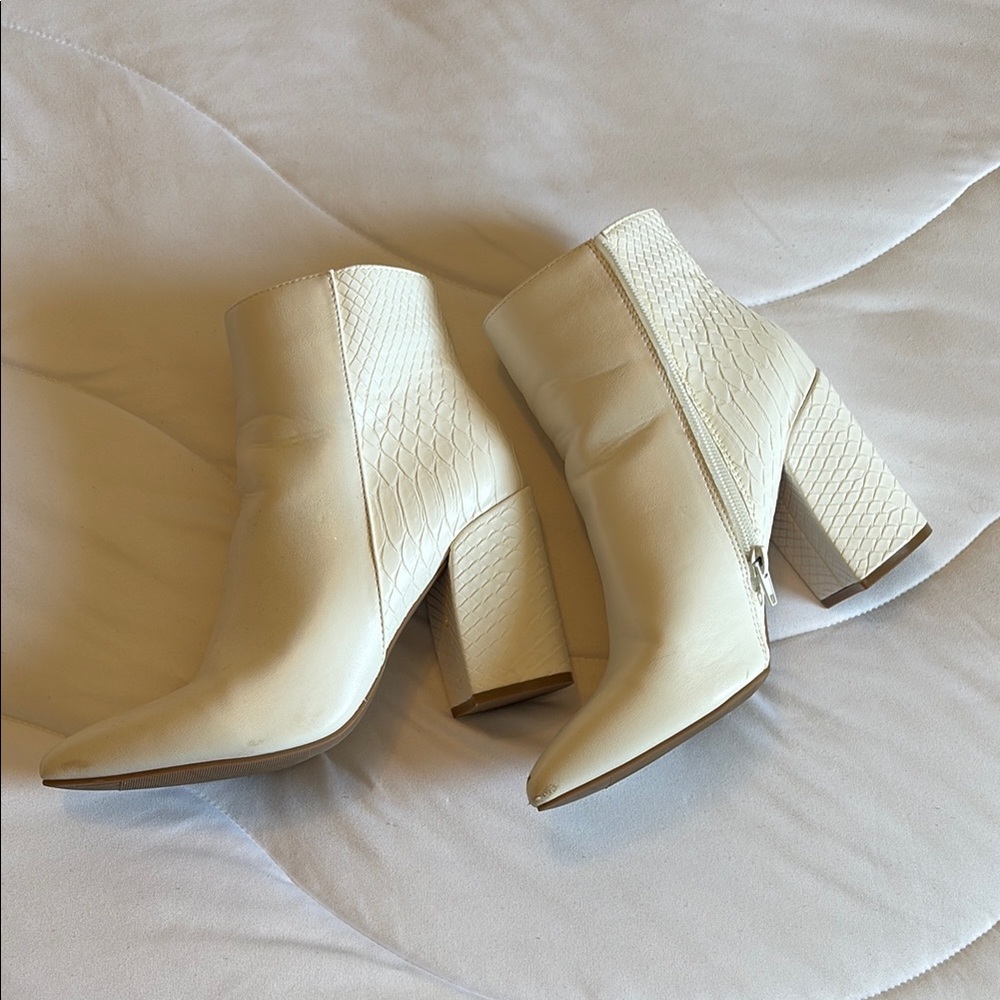 Elegant Cream Ankle Boots